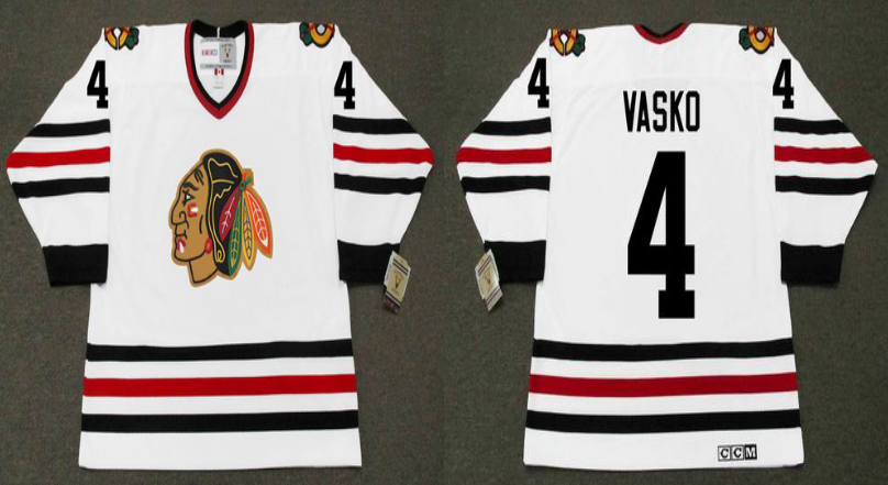 2019 Men Chicago Blackhawks #4 Vasko white CCM NHL jerseys->chicago blackhawks->NHL Jersey
